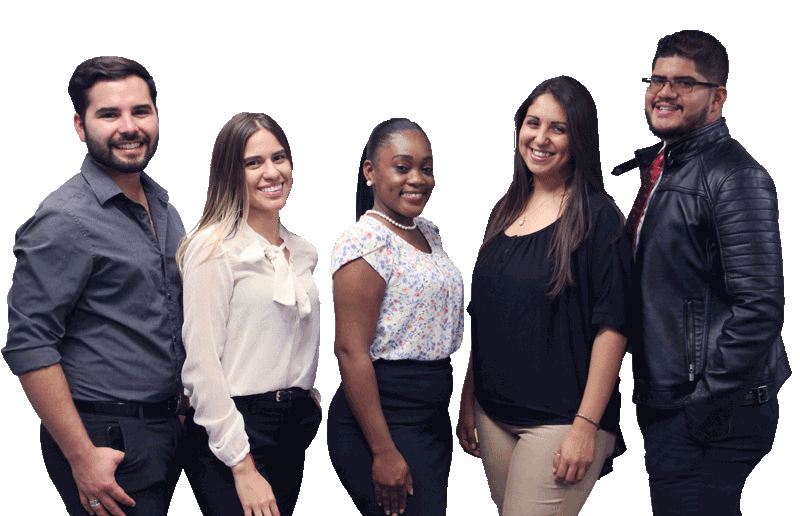 four-students Four Albizu University psychology students standing together