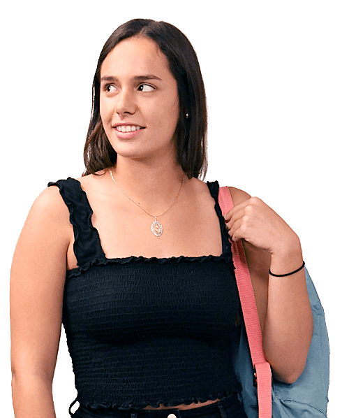 student-backpack Albizu University student carrying a backpack